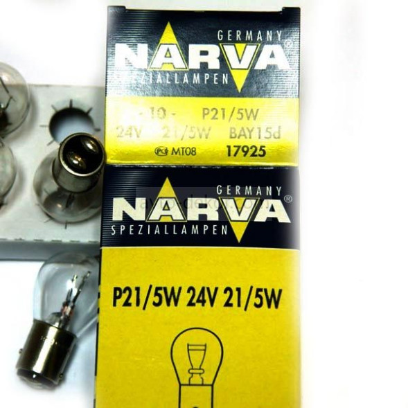 Лампа P21/5W 24V-21/5W (BАY15d) 17925 (Narva) (10шт)
