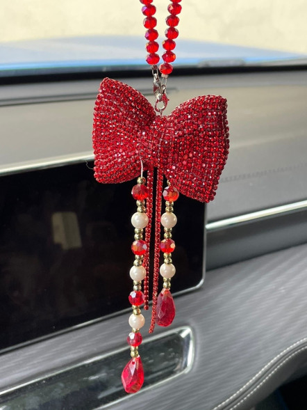 Подвеска на зеркало Бант красный ВХ-526