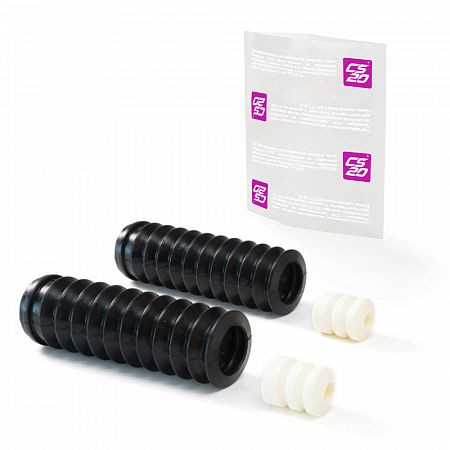 Буфер ВАЗ-2108 стойки задней 2буфера полиуретан БЕЛЫЙ +2чехла резина ЧЕРНАЯ Profi CS-20