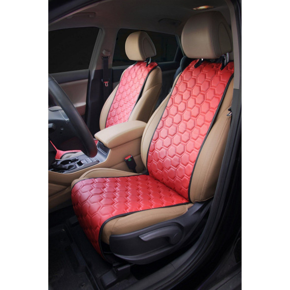 Накидки &amp;quot;Алькантара&amp;quot;, передние (2 шт.), экокожа с перфорацией, красные (ACS-SF-04) AIRLINE