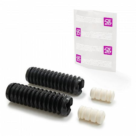 Буфер ВАЗ-2110 стойки задней пенополиуретан БЕЛЫЙ +2чехла резина ЧЕРНАЯ Profi в упаковке CS-20