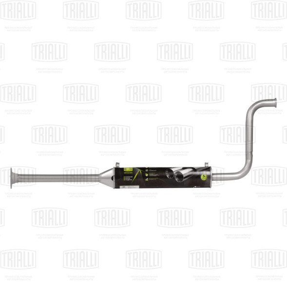 Глушитель доп. алюм. (резонатор)  ВАЗ 21101 с/о кор. с крюч. ус. фл. (EAM 0111s) TRIALLI