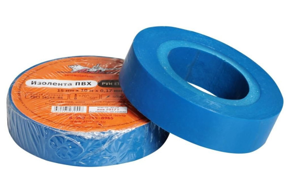 Изолента ПВХ, синяя, 15 мм*10 м (AIT-P-03) AIRLINE