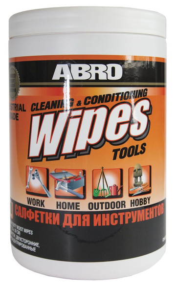Салфетка влажная для инструмента (в тубе) CW-003-TL ABRO хх