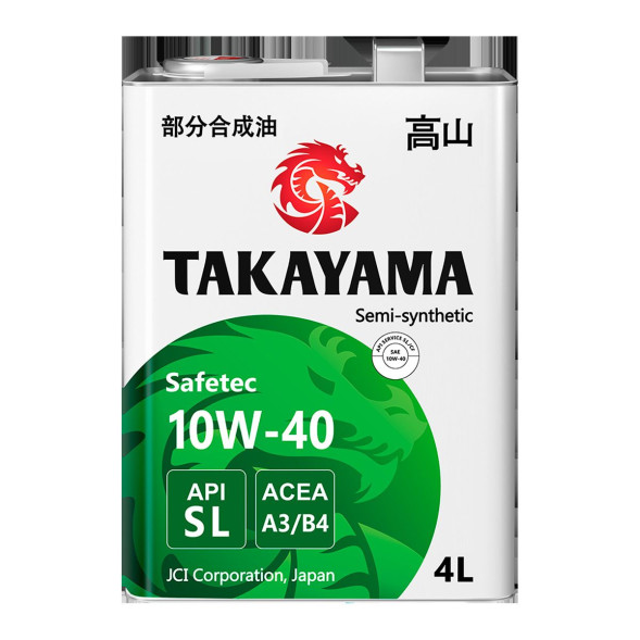 TAKAYAMA SAFETEC Масло моторное SAE 10W40 A3/B4 SL 4л металл