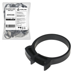 Хомут 40-44/9 мм, силовой зубчатый замок, пластик (ПА66) черный (ADHC026) AIRLINE