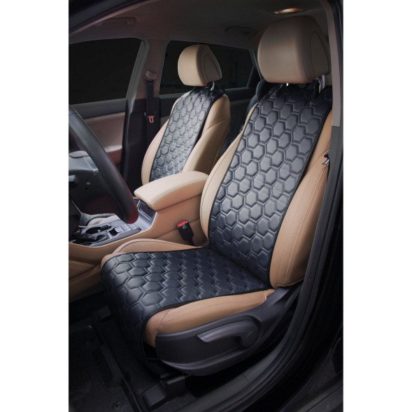 Накидки &amp;quot;Алькантара&amp;quot;, передние (2 шт.), экокожа с перфорацией, черные (ACS-SF-01) AIRLINE